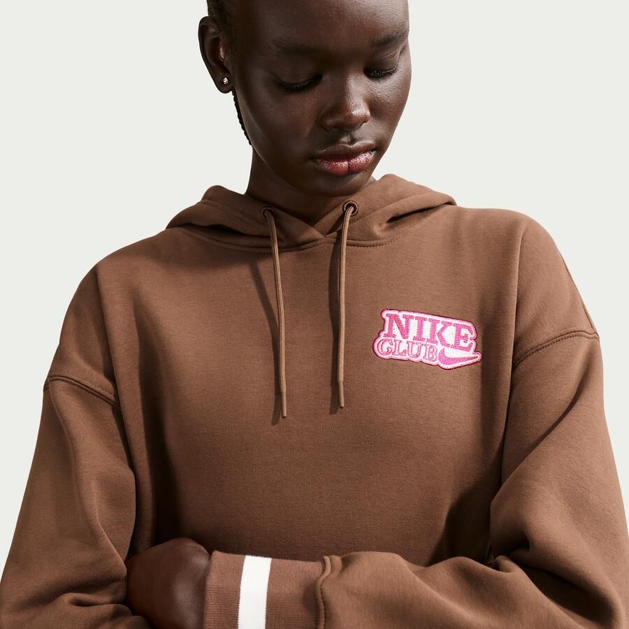 Nike Phoenix Fleece Oversized hoodie voor dames Bruin