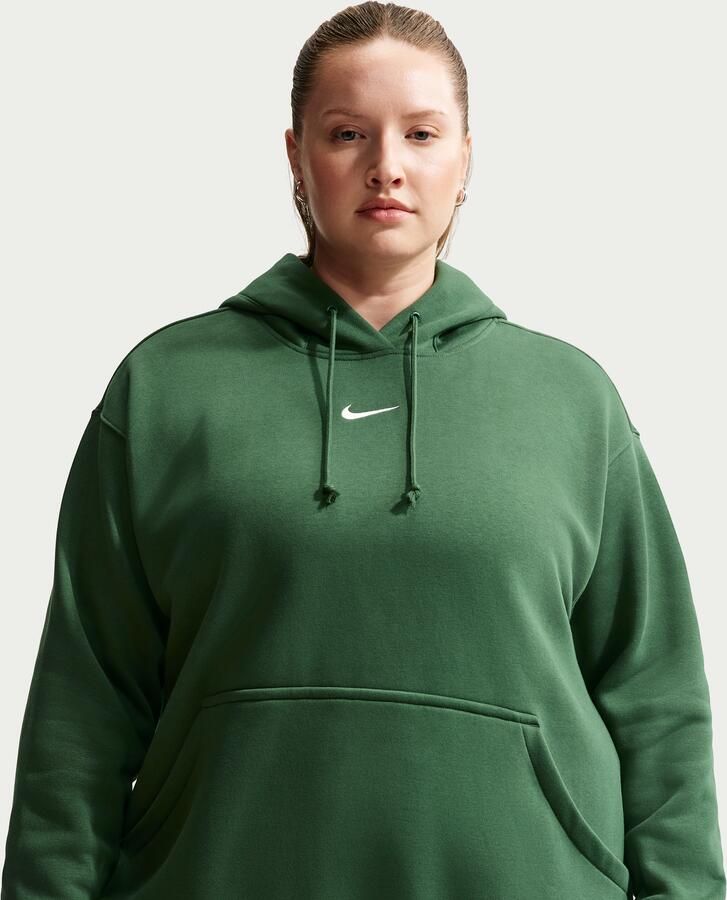 Nike Phoenix Fleece oversized hoodie voor dames (Plus Size) Groen - Foto 4