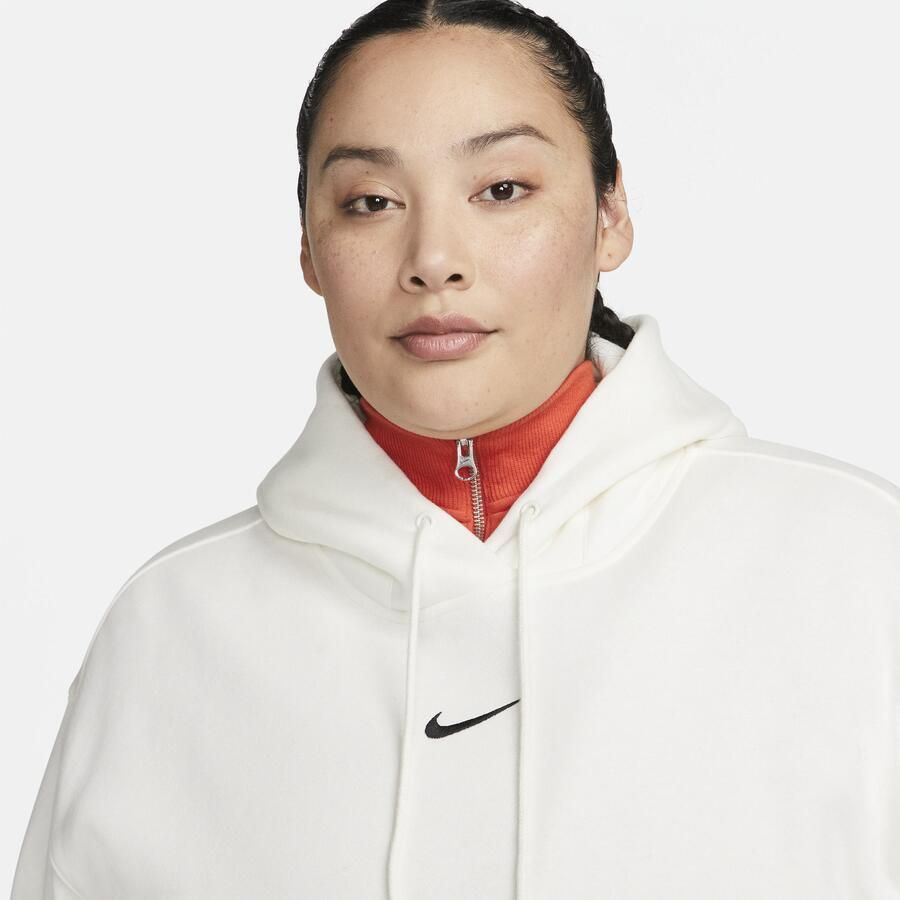 Nike Phoenix Fleece oversized hoodie voor dames (Plus Size) Wit