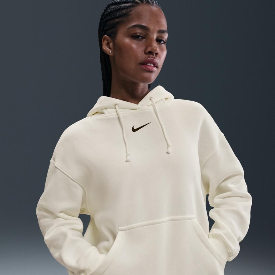 Nike Sportswear Phoenix Fleece Women's Oversized Pullover Hoodie Hoodies Kleding sail black maat: L beschikbare maaten:L