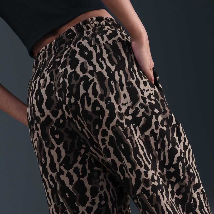 Nike Phoenix Fleece oversized joggingbroek met hoge taille en print voor dames Zwart - Foto 2