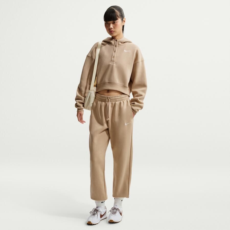 Nike Phoenix Fleece Oversized joggingbroek met hoge taille voor dames Bruin - Foto 4