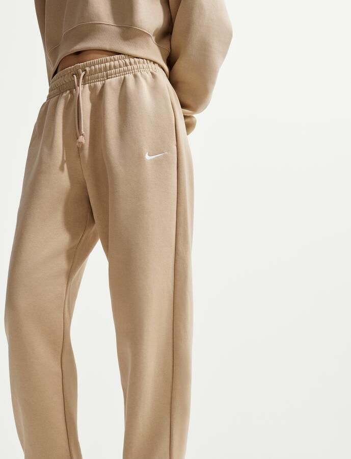 Nike Phoenix Fleece Oversized joggingbroek met hoge taille voor dames Bruin - Foto 3