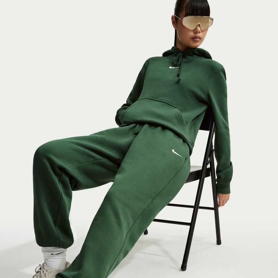 Nike Phoenix Fleece Oversized joggingbroek met hoge taille voor dames Groen