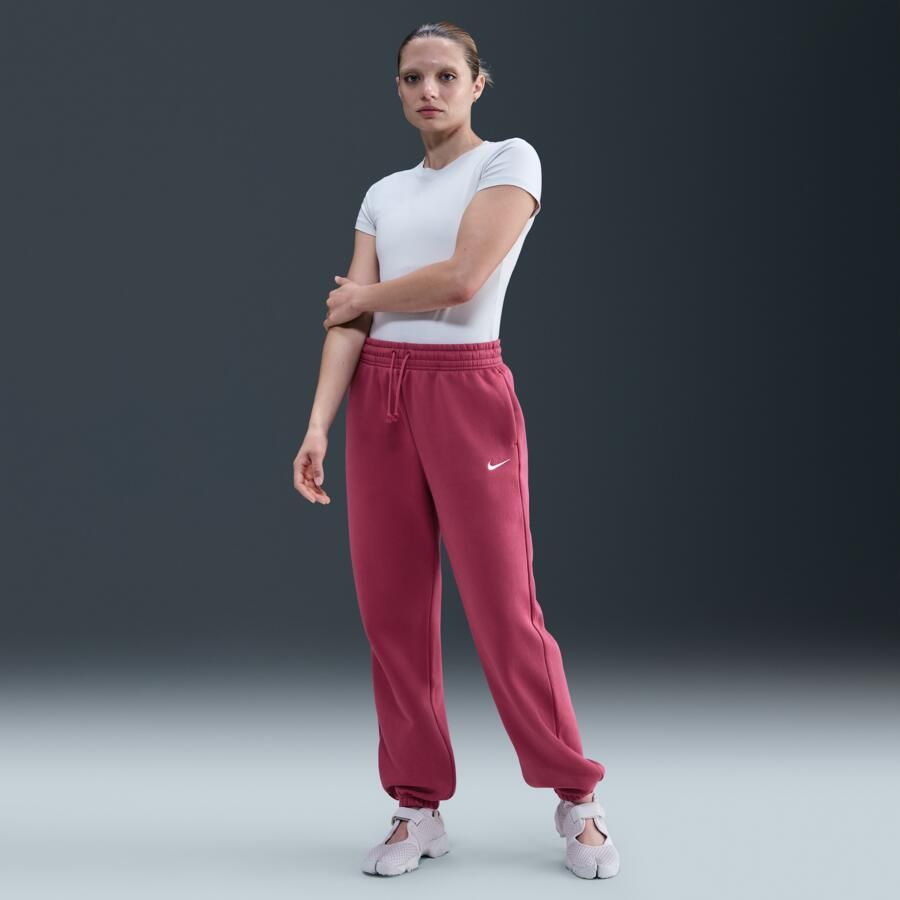 Nike Phoenix Fleece Oversized joggingbroek met hoge taille voor dames Paars - Foto 4