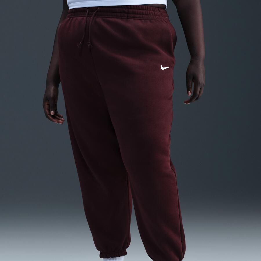 Nike Phoenix Fleece Oversized joggingbroek met hoge taille voor dames (Plus Size) Rood