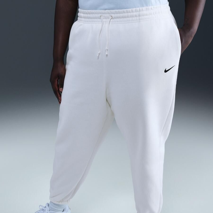 Nike Phoenix Fleece Oversized joggingbroek met hoge taille voor dames (Plus Size) Wit