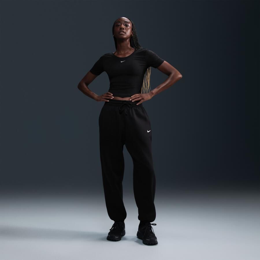 Nike Phoenix Fleece Oversized joggingbroek met hoge taille voor dames Zwart