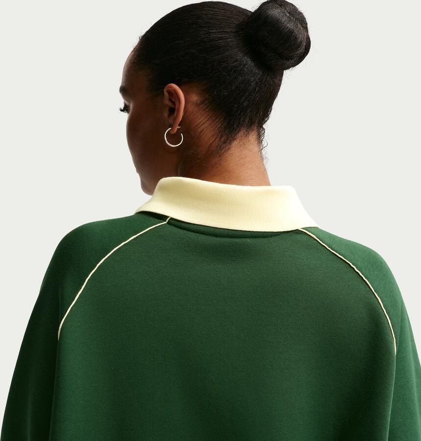 Nike Phoenix Fleece oversized poloshirt met graphic voor dames Groen - Foto 3
