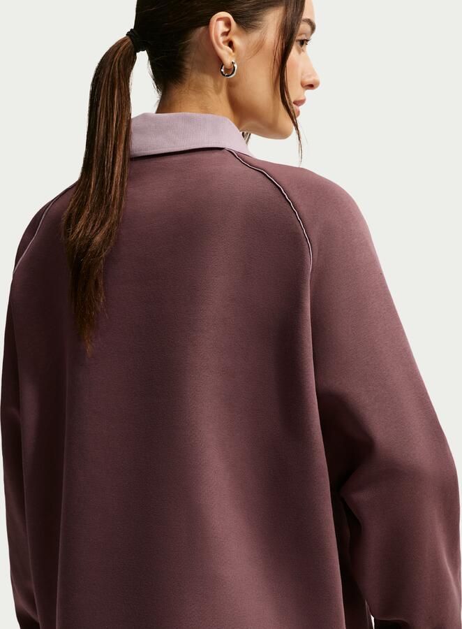 Nike Phoenix Fleece oversized poloshirt met graphic voor dames Paars - Foto 2
