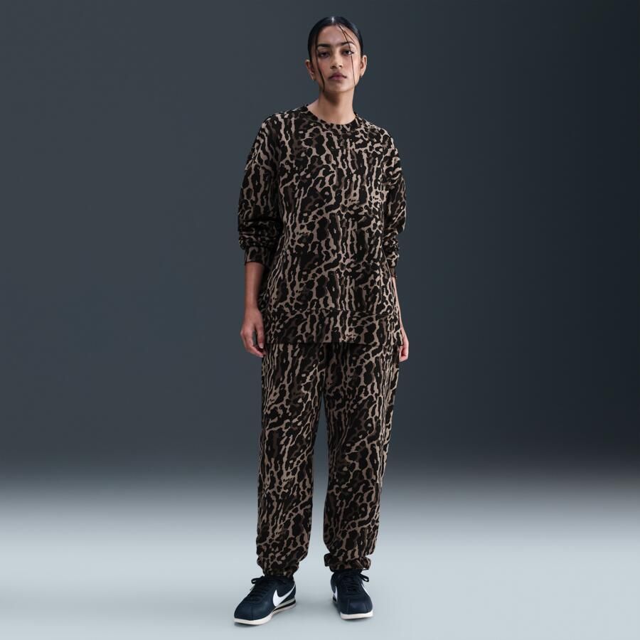 Nike Phoenix Fleece oversized sweatshirt met ronde hals en print voor dames Zwart - Foto 3