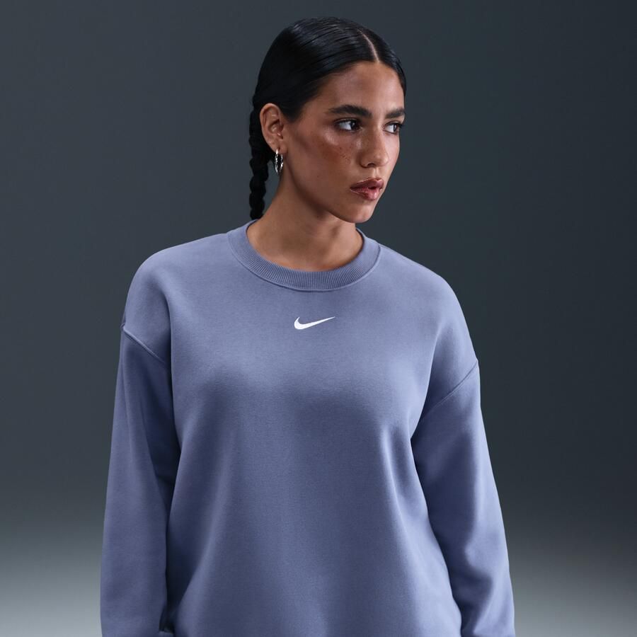 Nike Phoenix Fleece Oversized sweatshirt met ronde hals voor dames Blauw - Foto 4