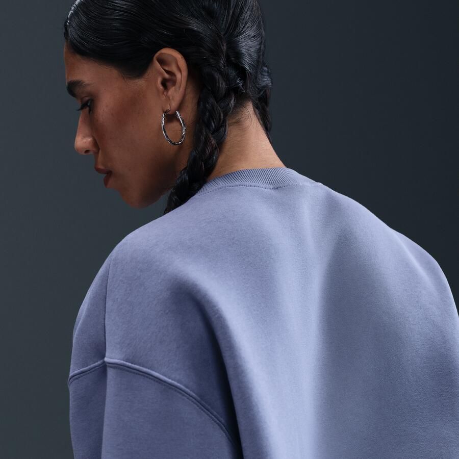 Nike Phoenix Fleece Oversized sweatshirt met ronde hals voor dames Blauw