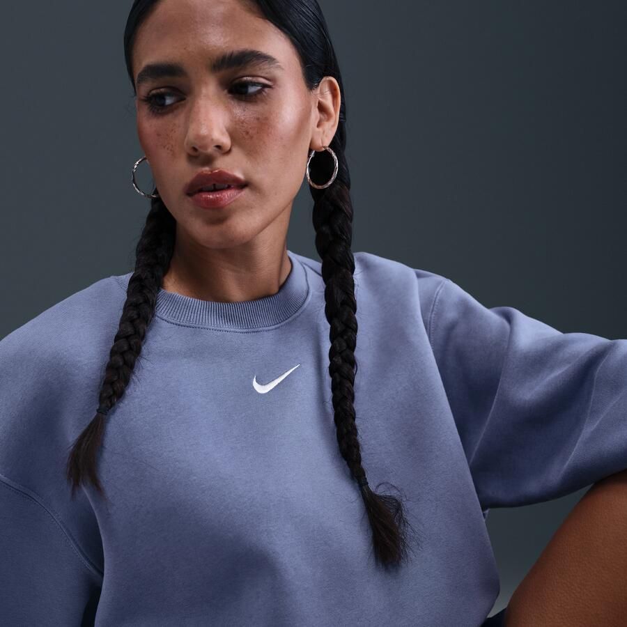 Nike Phoenix Fleece Oversized sweatshirt met ronde hals voor dames Blauw - Foto 2