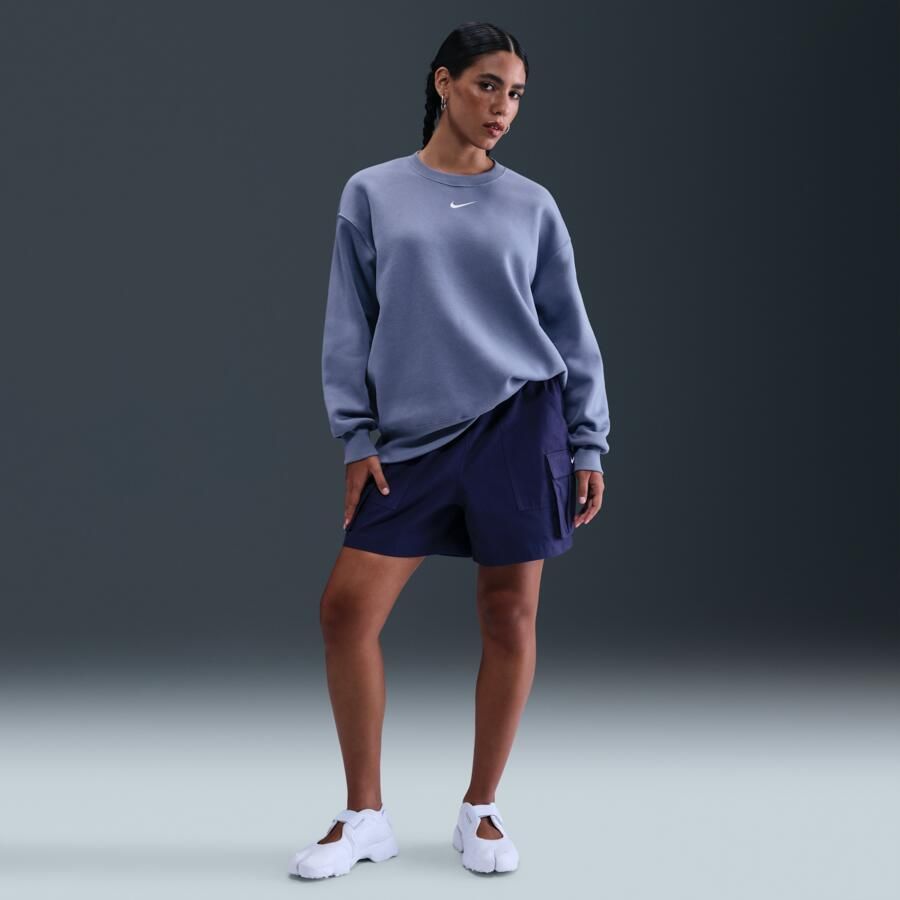 Nike Phoenix Fleece Oversized sweatshirt met ronde hals voor dames Blauw - Foto 3