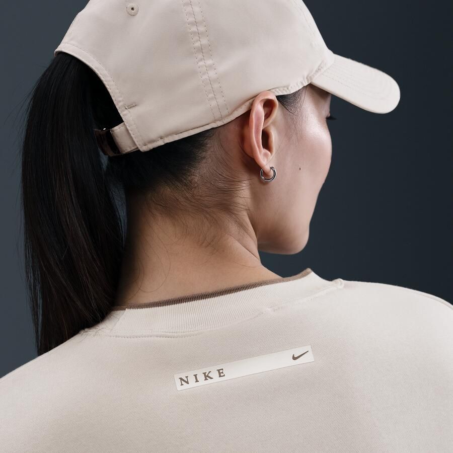 Nike Phoenix Fleece oversized sweatshirt met ronde hals voor dames Bruin