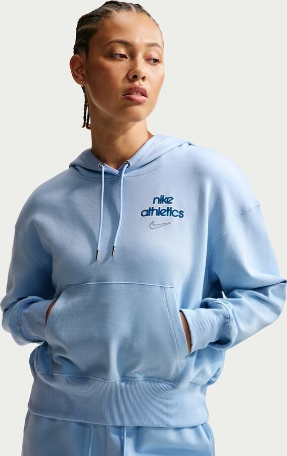 Nike Phoenix Fleece pull-over hoodie voor dames Blauw - Foto 4