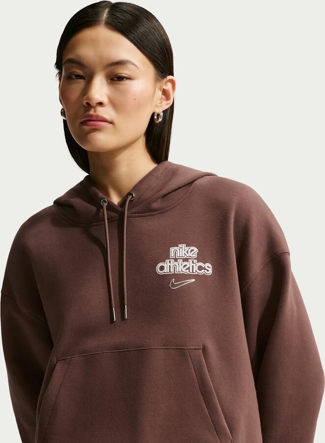 Nike Phoenix Fleece pull-over hoodie voor dames Bruin - Foto 4