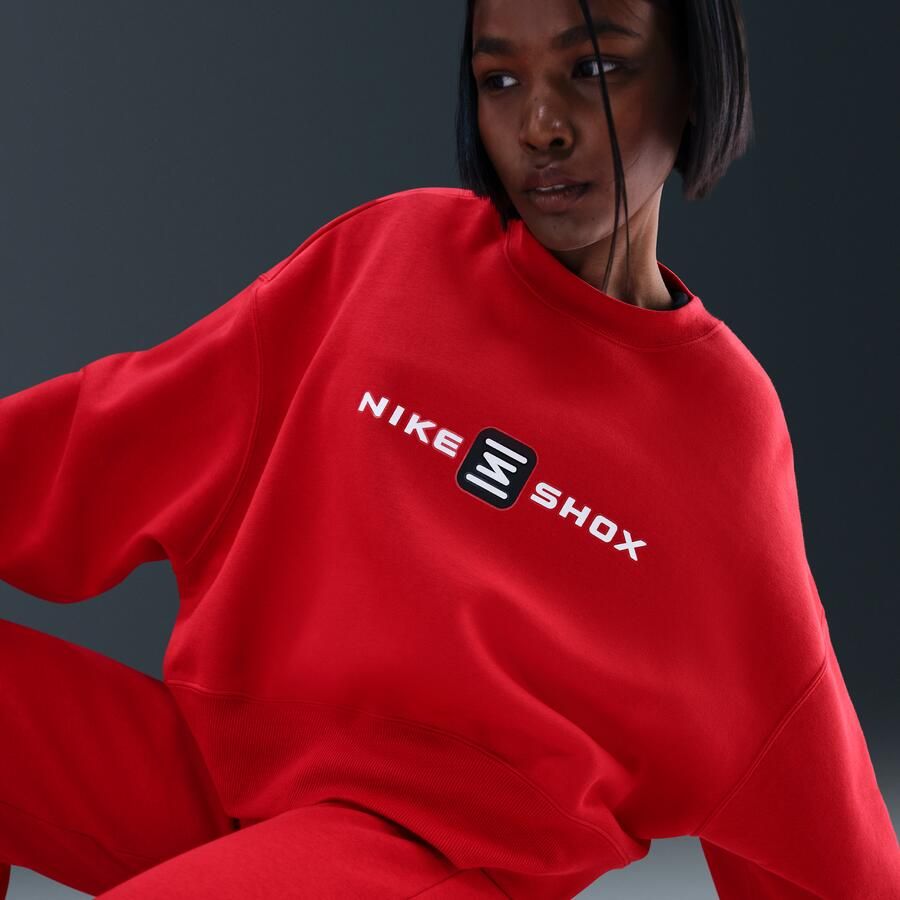 Nike Phoenix Fleece Shox oversized sweatshirt met ronde hals voor dames Rood - Foto 2