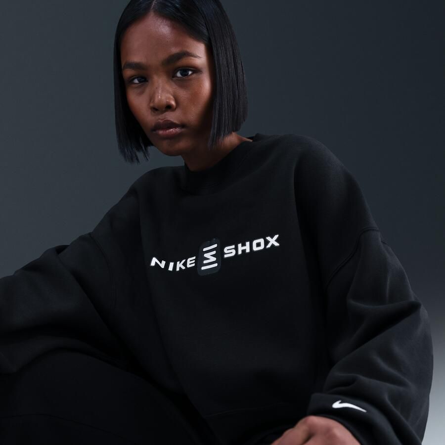 Nike Phoenix Fleece Shox oversized sweatshirt met ronde hals voor dames Zwart - Foto 2