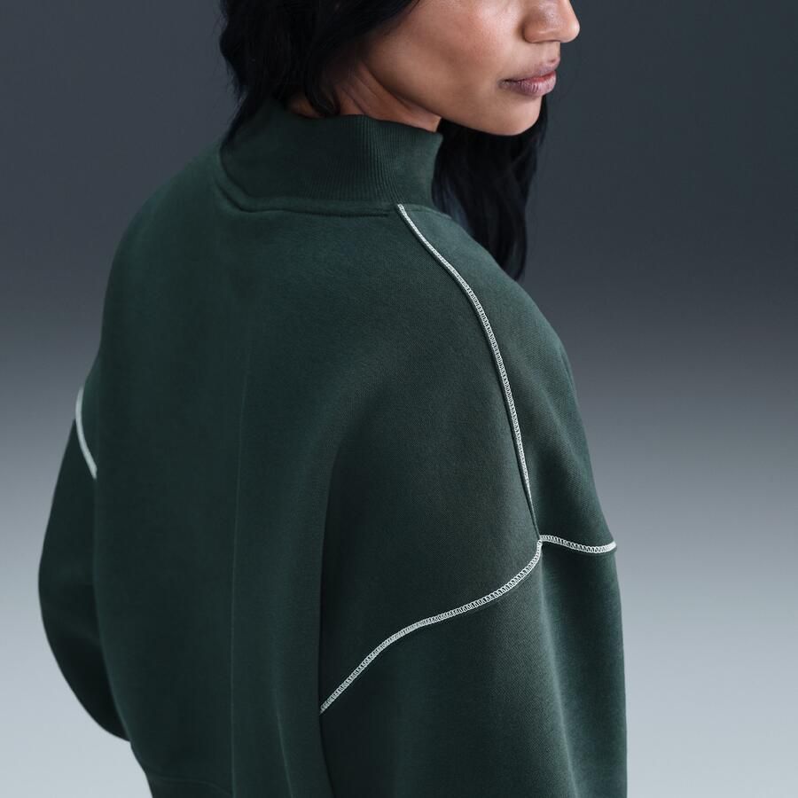 Nike Phoenix Fleece sweatshirt met opstaande kraag voor dames Groen