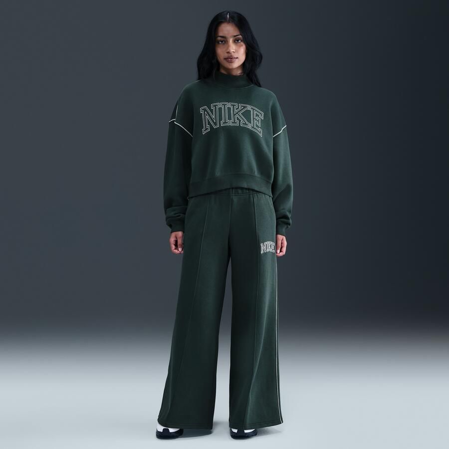 Nike Phoenix Fleece sweatshirt met opstaande kraag voor dames Groen - Foto 3