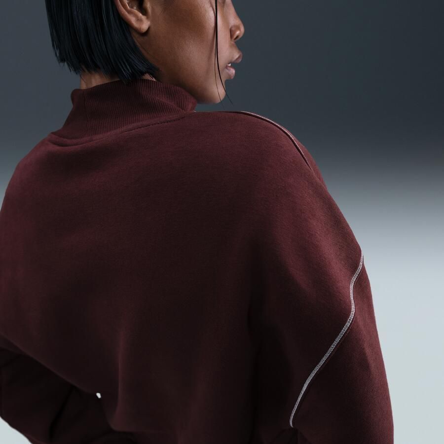 Nike Phoenix Fleece sweatshirt met opstaande kraag voor dames Rood