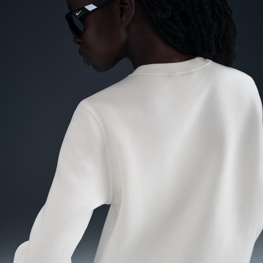 Nike Phoenix Fleece sweatshirt met ronde hals voor dames Wit