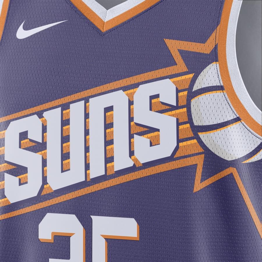 Nike Phoenix Suns 2023 24 Icon Edition Swingman NBA-jersey met Dri-FIT Paars