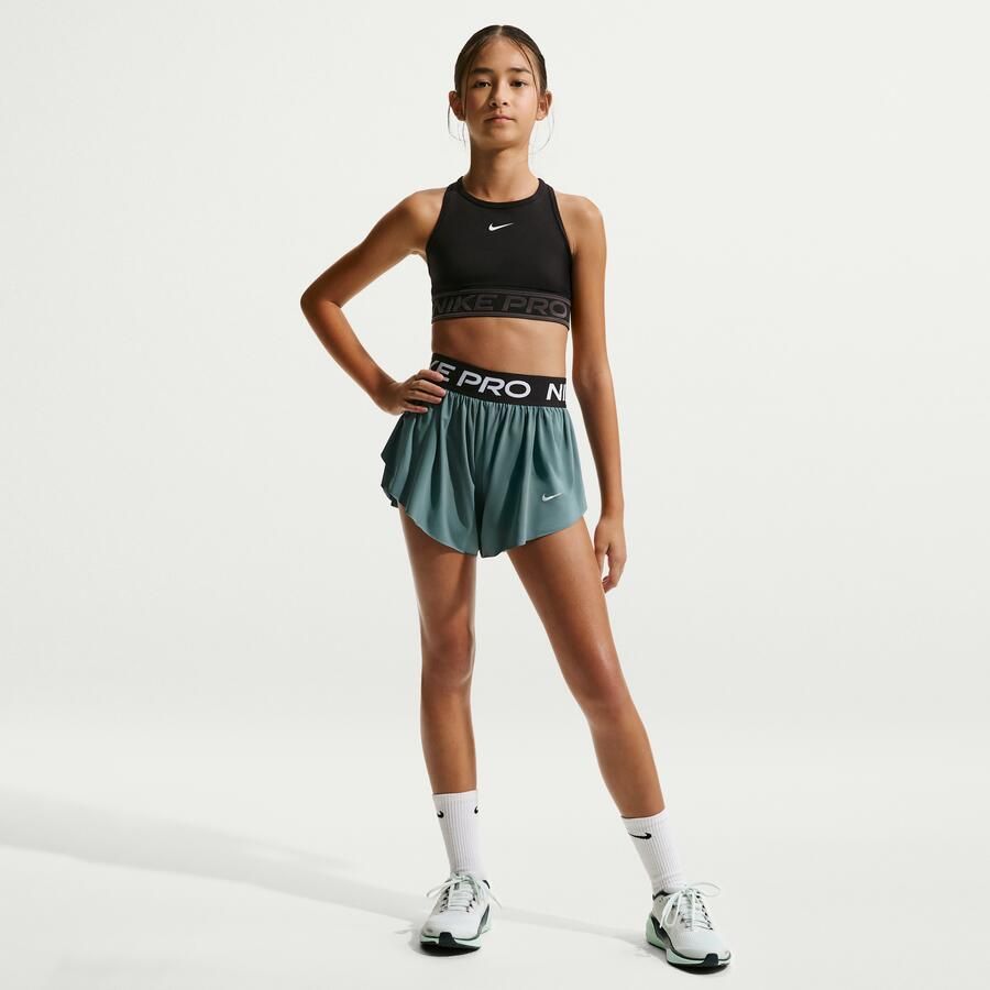 Nike Pro 2-in-1 Dri-FIT shorts voor meisjes Grijs - Foto 4