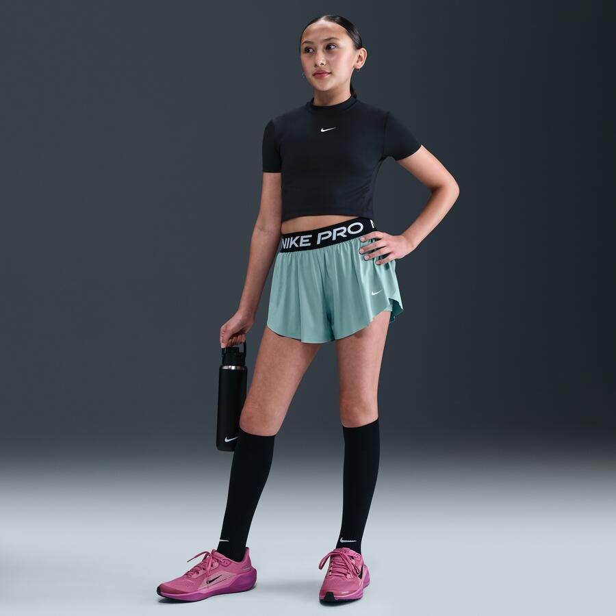 Nike Pro 2-in-1 Dri-FIT shorts voor meisjes Groen - Foto 3