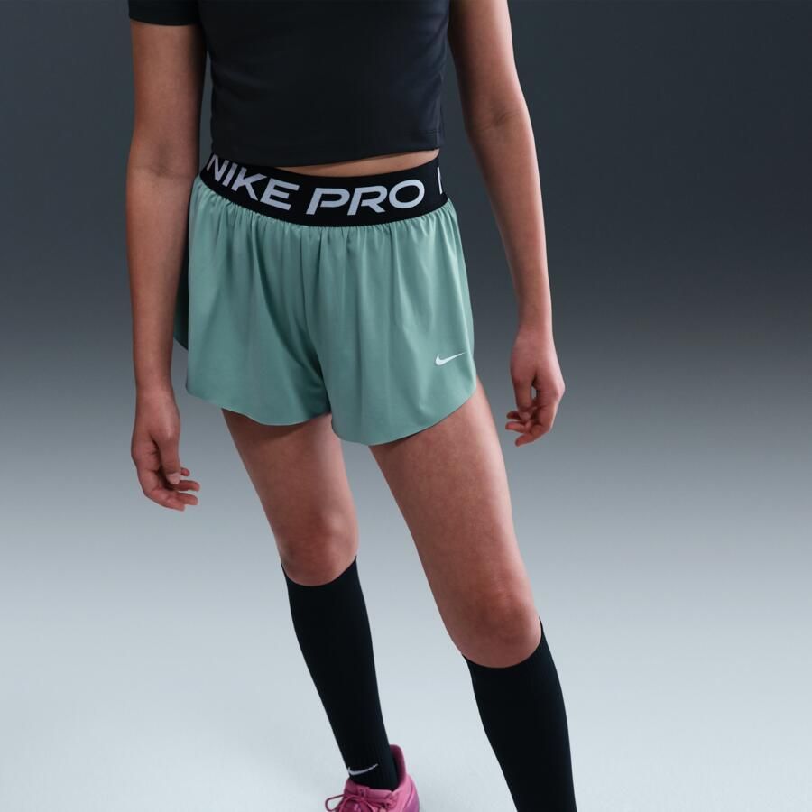Nike Pro 2-in-1 Dri-FIT shorts voor meisjes Groen