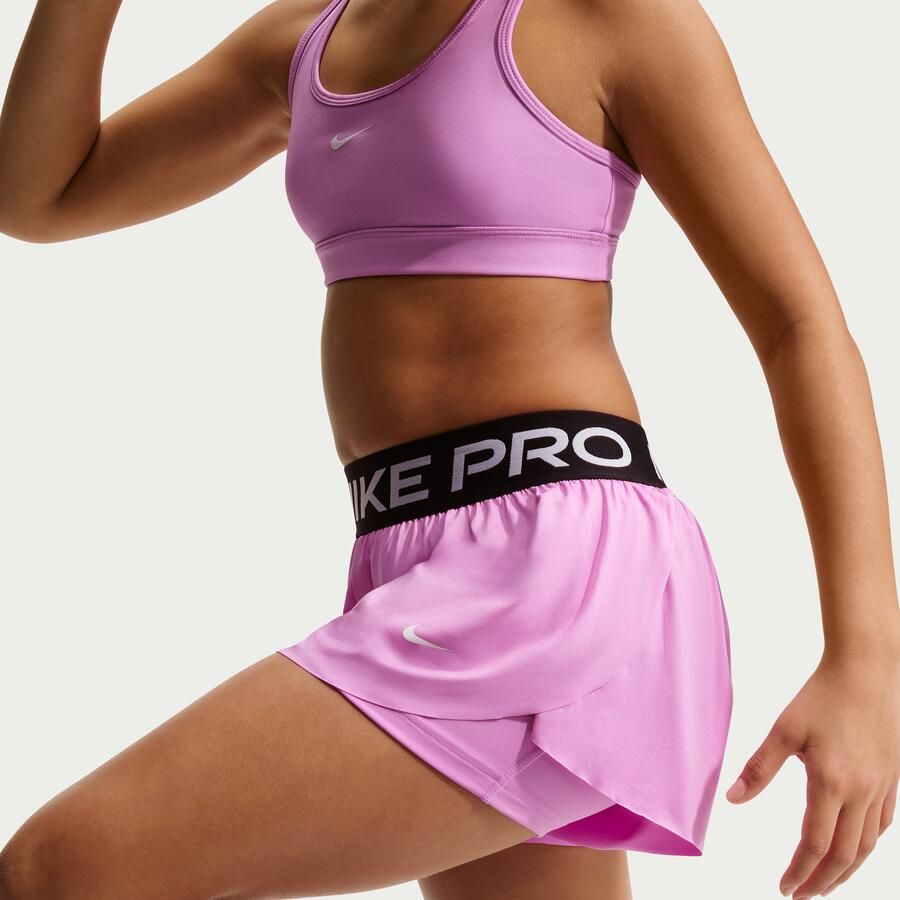 Nike Pro 2-in-1 Dri-FIT shorts voor meisjes Paars - Foto 2