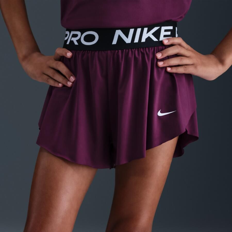 Nike Pro 2-in-1 Dri-FIT shorts voor meisjes Rood