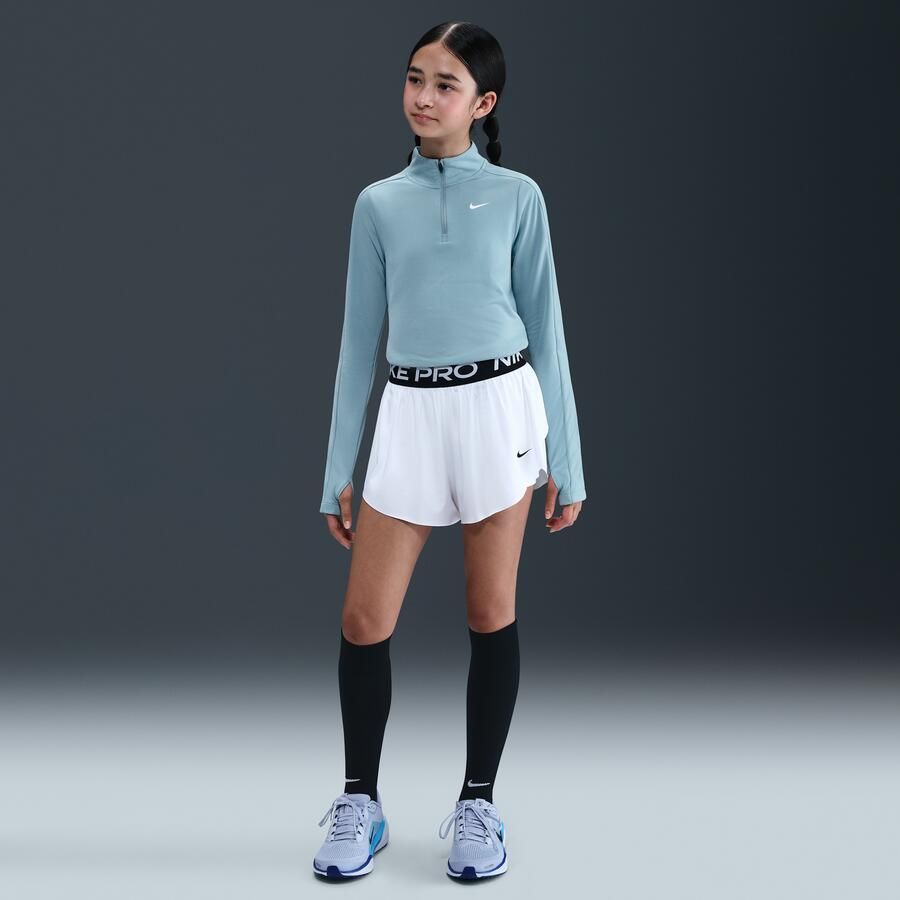 Nike Pro 2-in-1 Dri-FIT shorts voor meisjes Wit - Foto 4