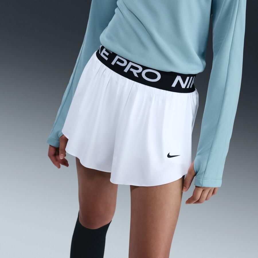 Nike Pro 2-in-1 Dri-FIT shorts voor meisjes Wit