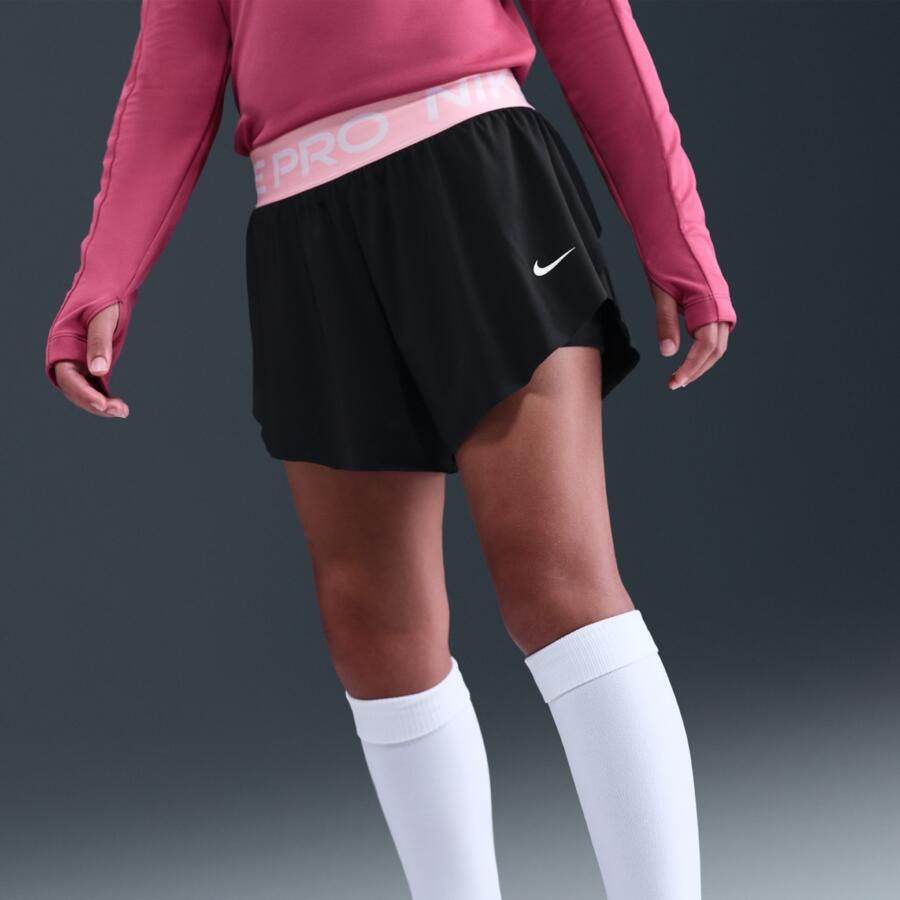 Nike Pro 2-in-1 Dri-FIT shorts voor meisjes Zwart