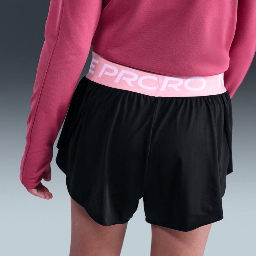 Nike Pro 2-in-1 Dri-FIT shorts voor meisjes Zwart - Foto 2