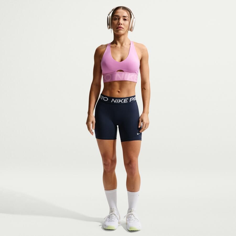 Nike Pro 365 middelhoge shorts voor dames (13 cm) Blauw - Foto 4