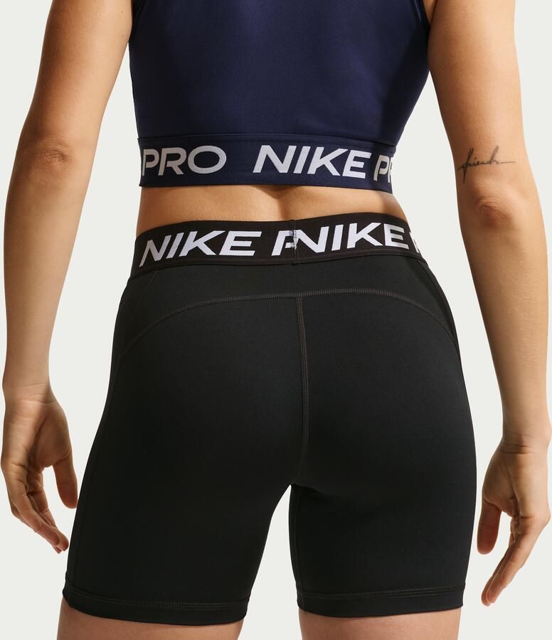 Nike Pro 365 middelhoge shorts voor dames (13 cm) Zwart - Foto 3