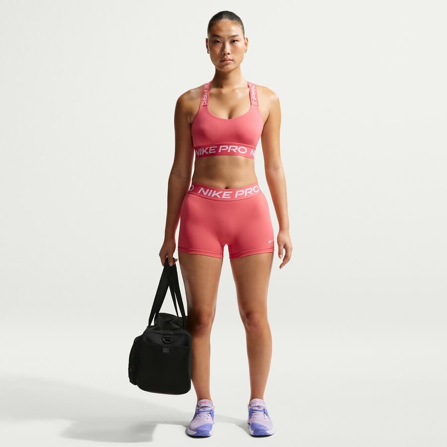Nike Pro bikeshorts met halfhoge taille voor dames (8 cm) Roze - Foto 4