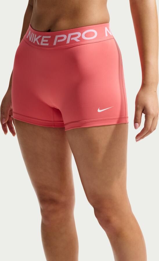 Nike Pro bikeshorts met halfhoge taille voor dames (8 cm) Roze - Foto 3