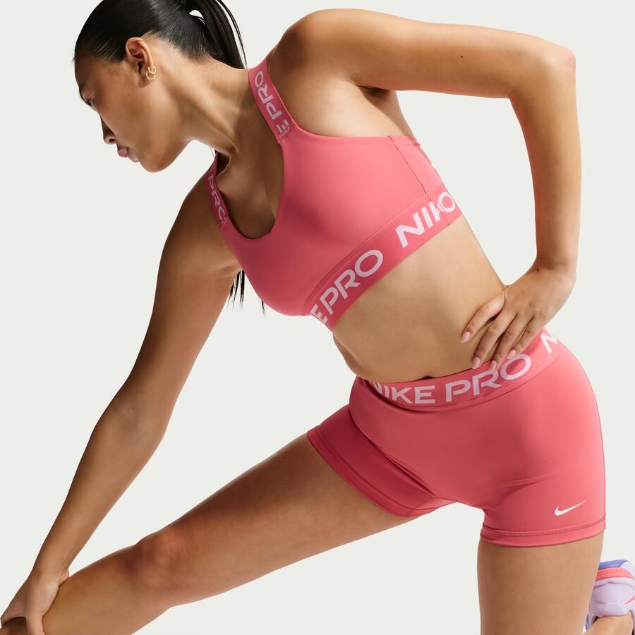Nike Pro bikeshorts met halfhoge taille voor dames (8 cm) Roze - Foto 2