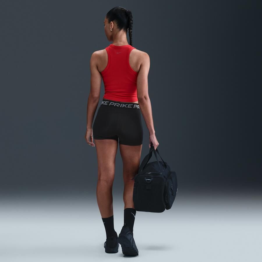 Nike Pro bikeshorts met halfhoge taille voor dames (8 cm) Zwart - Foto 3