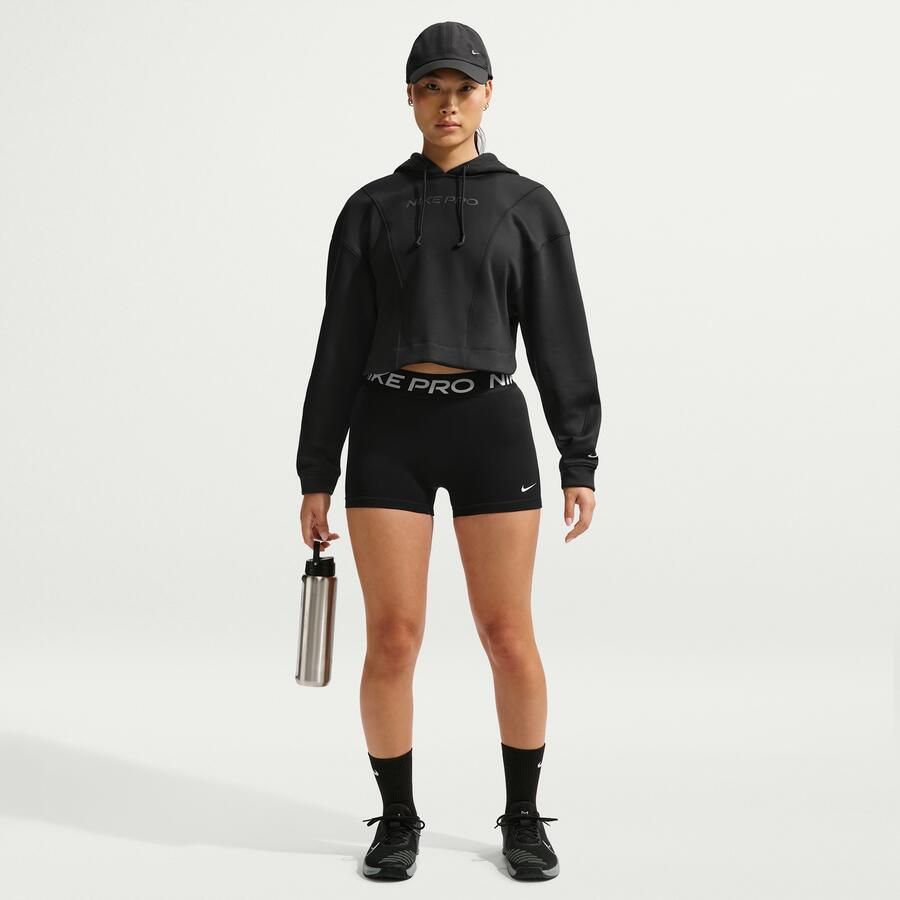 Nike Pro bikeshorts met halfhoge taille voor dames (8 cm) Zwart
