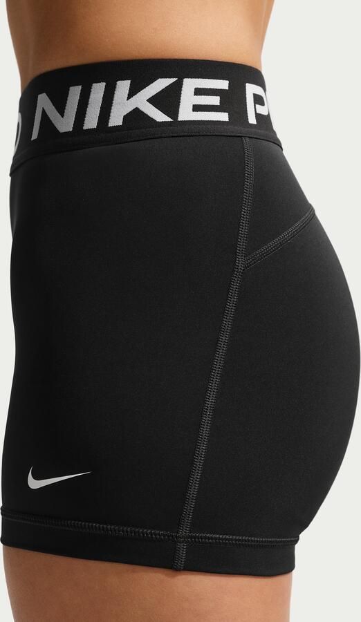 Nike Pro bikeshorts met halfhoge taille voor dames (8 cm) Zwart - Foto 5