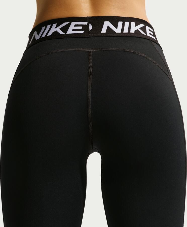 Nike Pro Crop-legging met halfhoge taille voor dames Zwart - Foto 3
