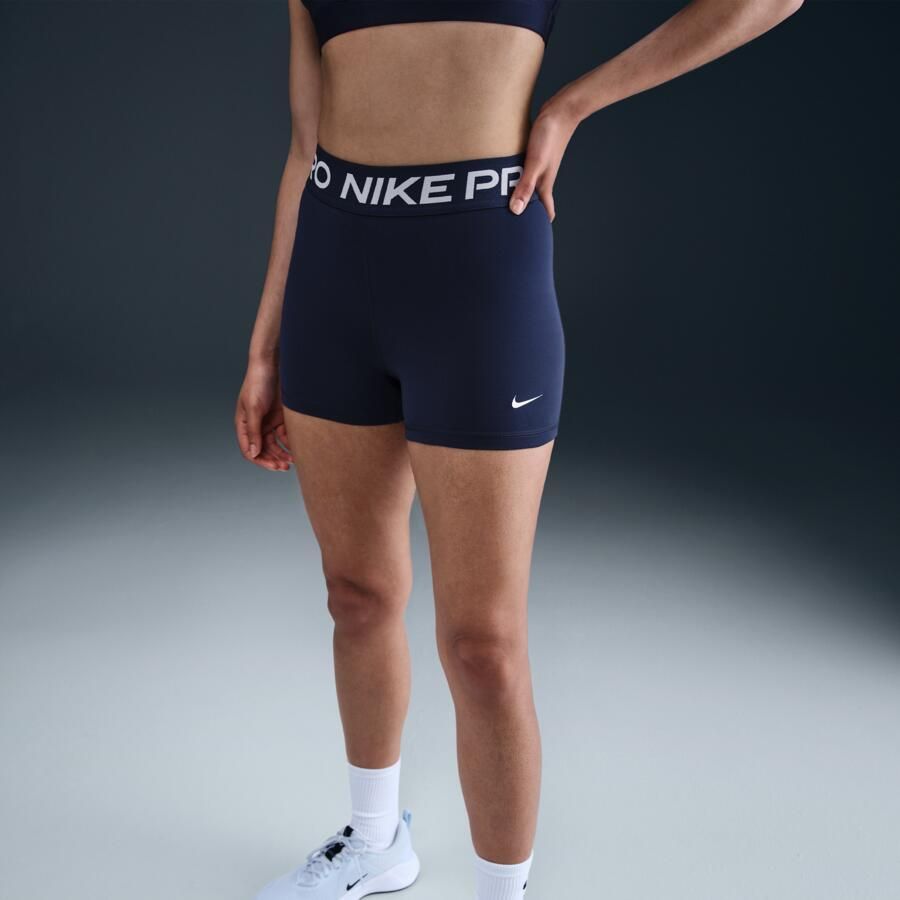 Nike Pro Damesshorts van 7 5 cm Blauw