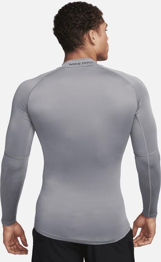 Nike Pro Dri-FIT fitnesstop met hoge hals en lange mouwen voor heren Grijs - Foto 3