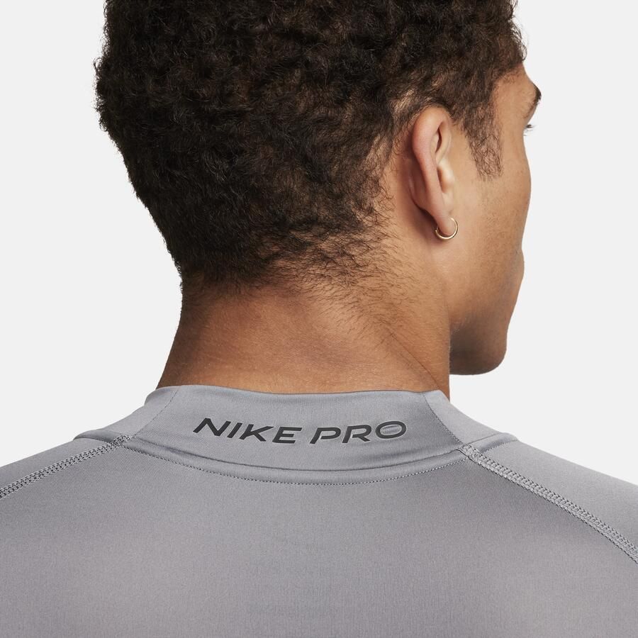 Nike Pro Dri-FIT fitnesstop met hoge hals en lange mouwen voor heren Grijs - Foto 2